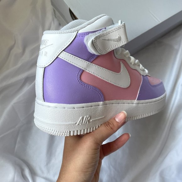 Nike Air Force 1 Pink and Purple Sorbet Custom - Picture 4 of 6